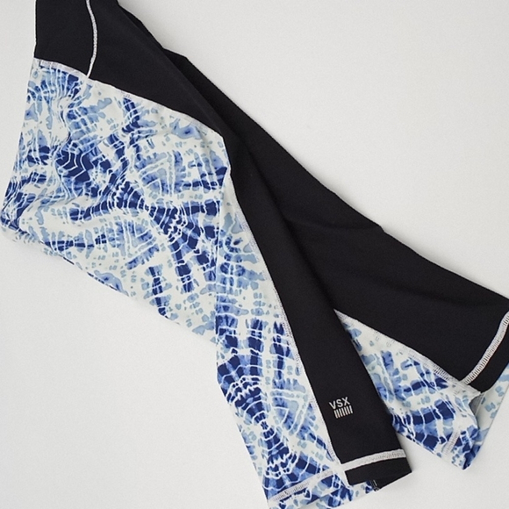 VSX Sport Knockout Crop Leggings Blue Tie Dye / Black M